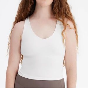 Girlfriend Collective recycled Ivory Zoe Superstretch Tank Size S